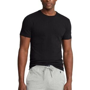 Polo by Ralph Lauren Black Tee Crew Neck Slim Fit 1” Polo embroidery Size XL